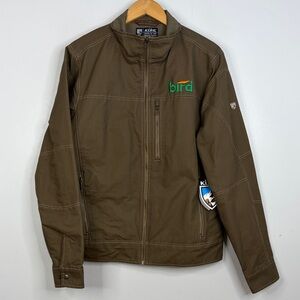 New Kuhl Burr Jacket Mens Large Brown Canvas Fleece Lined Workwear Travel Rugged